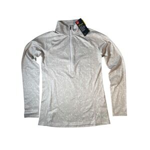 Under Armour ColdGear Infrared 1/2 Zip Pullover Tan White Small 1280948-002 NEW